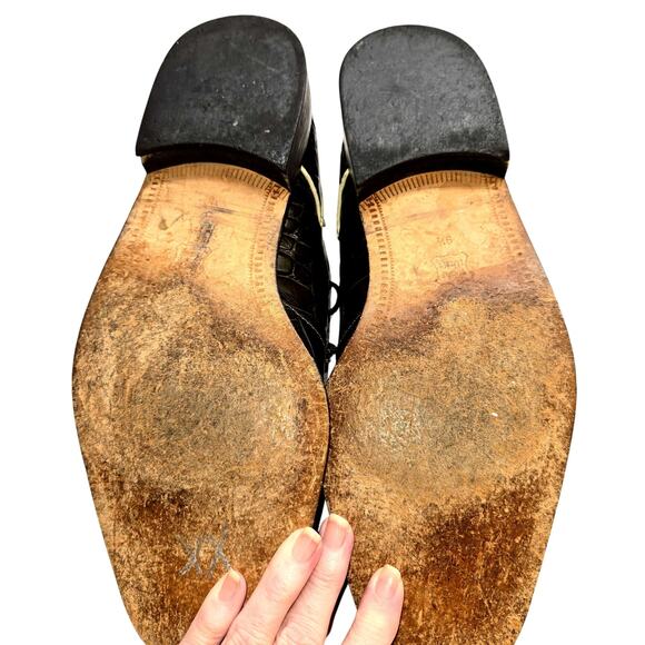 Marco Vicci 9 .5 Alligator True Ventage Men's Dress Shoe Rounded Toe 9 1/2 - Picture 8 of 9